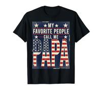 My Favorite People Call Me Papa Patriotic American Flag Camiseta