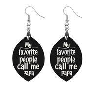 My Favorite People Call Me Papa - Pendientes colgantes para mujer, diseño de madera, diseño de gota, Love, Madera, Sin piedra preciosa