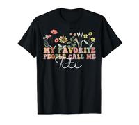 My Favorite People Call Me Titi Spanish Auntie Mother's Day Camiseta gráfica económica, Hombre, Negro, L