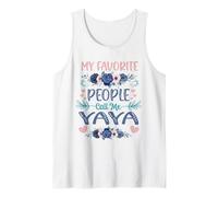 My Favorite People Call Me Yaya Cute Floral Día de la Madre Camiseta sin Mangas