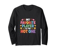 My Favorite Player Is The Hot One Sports Fan Football - Manga Larga