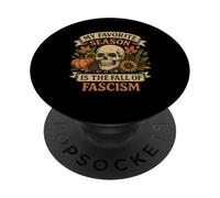 My Favorite Season Is The Fall of Fascism Skull Pumpkin PopSockets PopGrip Adhesivo