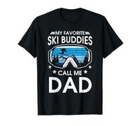 My Favorite Ski Buddies Call Me Dad - Gran Día del Padre Camiseta gráfica económica, Hombre, Negro, S