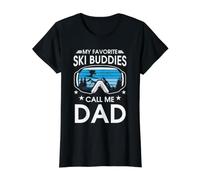 My Favorite Ski Buddies Call Me Dad - Gran Día del Padre Camiseta gráfica económica, Mujer, Negro, M