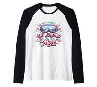 My Favorite Ski Buddies Call Me Mom Día de la Madre Esquiando Mamá Camiseta Manga Raglan