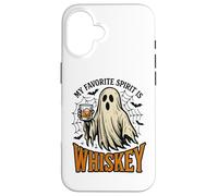 My Favorite Spirit Is Whiskey Funny Ghost Halloween Costume Carcasa para iPhone 16