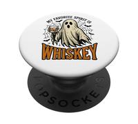 My Favorite Spirit Is Whiskey Funny Ghost Halloween Costume PopSockets PopGrip Adhesivo