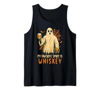 My Favorite Spirit Is Whiskey Funny Halloween Ghost Drinking Camiseta sin Mangas