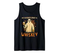 My Favorite Spirit Is Whiskey Funny Halloween Ghost Drinking Camiseta sin Mangas