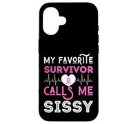 My Favorite Survivor Call Me Sissy Cáncer de Mama Rosa Mujeres Carcasa para iPhone 16