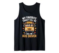 My Favorite Turkeys - School Bus Driver Thanksgiving Funny Camiseta sin Mangas