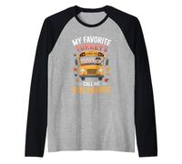 My Favorite Turkeys - School Bus Driver Thanksgiving Humor T Camiseta Manga Raglan