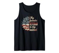 My Favorite Veteran Is My Husband Veterans Day Veteran Wife Camiseta sin Mangas