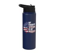 My Favorite Veteran Is My Husband Veterans Day Veteran Wife Stainless Steel Insulated Water Bottle