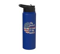 My Favorite Veteran Is My Husband Veterans Day Veteran Wife Stainless Steel Insulated Water Bottle