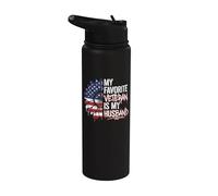 My Favorite Veteran Is My Husband Veterans Day Veteran Wife Stainless Steel Insulated Water Bottle