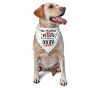 My Favourite People Call Me Mom Spring Dog Bandanas Boy Bulk Puppy Pañuelo Ajustable Suave Triángulo Baberos Accesorios para Perros Pequeños Medianos Grandes Gatos Blanco