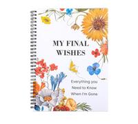 My Final Wishes, planificador de fin de la vida, planificador de bienes y muertes, espiral, organizador de cosas que necesitas saber cuando estoy ido, cuaderno de 7.4 x 10.1 pulgadas para asuntos de