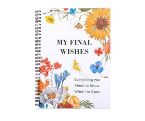 My Final Wishes, planificador de fin de la vida, planificador de bienes y muertes, espiral, organizador de cosas que necesitas saber cuando estoy ido, cuaderno de 7.4 x 10.1 pulgadas para asuntos de