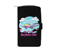 My First Airplane Ride - Cartera larga de piel sintética para mujer, organizador de mano para oficina y viajes