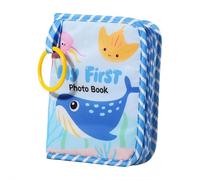 My First Baby - Libro de fotos con espejo seguro, álbum de fotos para bebé, libro de recuerdos de bebé, libros de fotos de tela suave, diseño de animales, álbum de primer año para cumpleaños