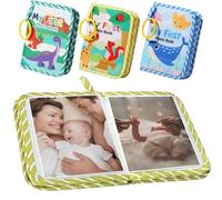 My First Baby - Libro de fotos con espejo seguro, álbum de tela suave para bebé, álbum de fotos para bebé, primer libro de recuerdos familiares para niños, libro de fotos suave con espejo, regalos de