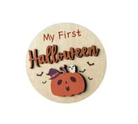 My First Baby Milestone - Disco de madera 3D, recuerdo de 10 cm y accesorio para fotos para recién nacidos y ocasiones especiales (Halloween)