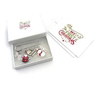 My First Christmas 2019 - Broche de seguridad para pañales con caja de regalo y tarjeta de regalo, diseño de Papá Noel