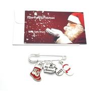 My First Christmas 2020 - Pin de pañales con bolsa de regalo y tarjeta de regalo, diseño de muñeco de nieve, calcetín