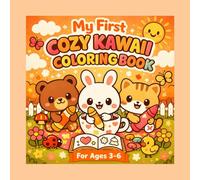My First Cozy Kawaii Coloring Book: 50 Super Cute and Simple Pages with Big Shapes and Thick Lines for Kids Ages 3-6 - Single-Sided Coloring