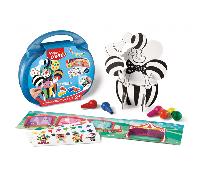 Maped - Set Pintura para Niños - Kit Mis Primeras Creaciones - Apto a Partir de 2 Años - Incluye 6 Pinturas, 100 Pegatinas, 1 Cartel de Circo y 1 Payaso de Cartón para Pintar - Maletín Reutilizable