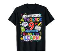My First Day of Fourth Grade 9 Years Old Back To School Camiseta
