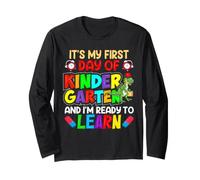 My First Day of Kindergarten 1st Day of School Boys Girls Manga Larga