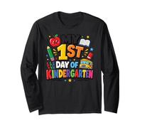 My First Day of Kindergarten tee, 1st Day of School Boy Kid Manga Larga