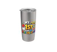 My First Day of Kindergarten Tee, 1st Day of School Boy Kid Vaso térmico de acero inoxidable de doble pared