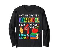 My First Day of Preschool Boys Girls 1st Day of Prek Kids Manga Larga