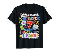 My First Day of Second Grade 7 Years Old Back To School Camiseta