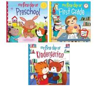 My First Day Of Series 3-book Collection Set by Louise Martin - A Gentle Introduction to School Life for Young Children - My First Day of Preschool, Kindergarten, and First Grade
