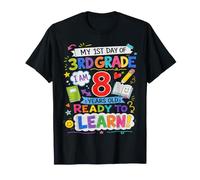 My First Day of Third Grade 8 Years Old Back To School Camiseta