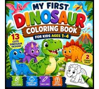 My First Dinosaur Colouring Book for Kids Ages 1-4: Easy Toddler Colouring Pages with Cute Dinosaurs | Big Simple Designs for Boys & Girls (8.5 x 8.5) (Kidzee Kids Colouring Book Series)