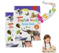 My First English Sound Toy - 470+ Words, 21 Themes, Fun Word Game & Bilingual Toys, Press to Learn Phonics, School Education Educational Gift (A * 2)