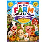My First Farm Animals & Birds Coloring Book: 25 Happy Farm Friends to Color | Easy Coloring Pages with Color Reference Pictures for Kids Ages 3-6 (PimPom Press children's book series.)