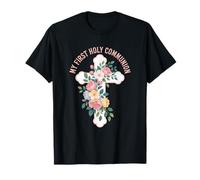 My First Holy Communion Cruz Flores Iglesia Cristiana Camiseta