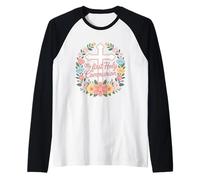 My First Holy Communion Cruz Flores Iglesia Cristiana Camiseta Manga Raglan