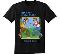 My First Knife Fight Men Cotton T-Shirt Unisex tee Black 3XL