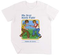 My First Knife Fight - Retro Niños Chicos Chicas Unisexo Camiseta Blanco