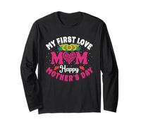 My First Love Mom Happy Mothers Day Heart Sunflower Manga Larga
