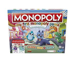 My First Monopoly Game, juego de mesa para niños a partir de 4 años, tablero de juego de 2 lados, herramientas de enseñanza divertidas para familias, multicolor