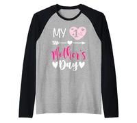 My First Mothers Day Outfit Mommy 1st Time Mom Happy Mother Camiseta Manga Raglan