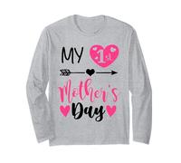 My First Mothers Day Outfit Mommy 1st Time Mom Happy Mother Manga Larga